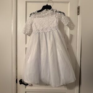 NEW Baptism Flower Girl First Communion Formal Girls White Dress Sz 7 $118